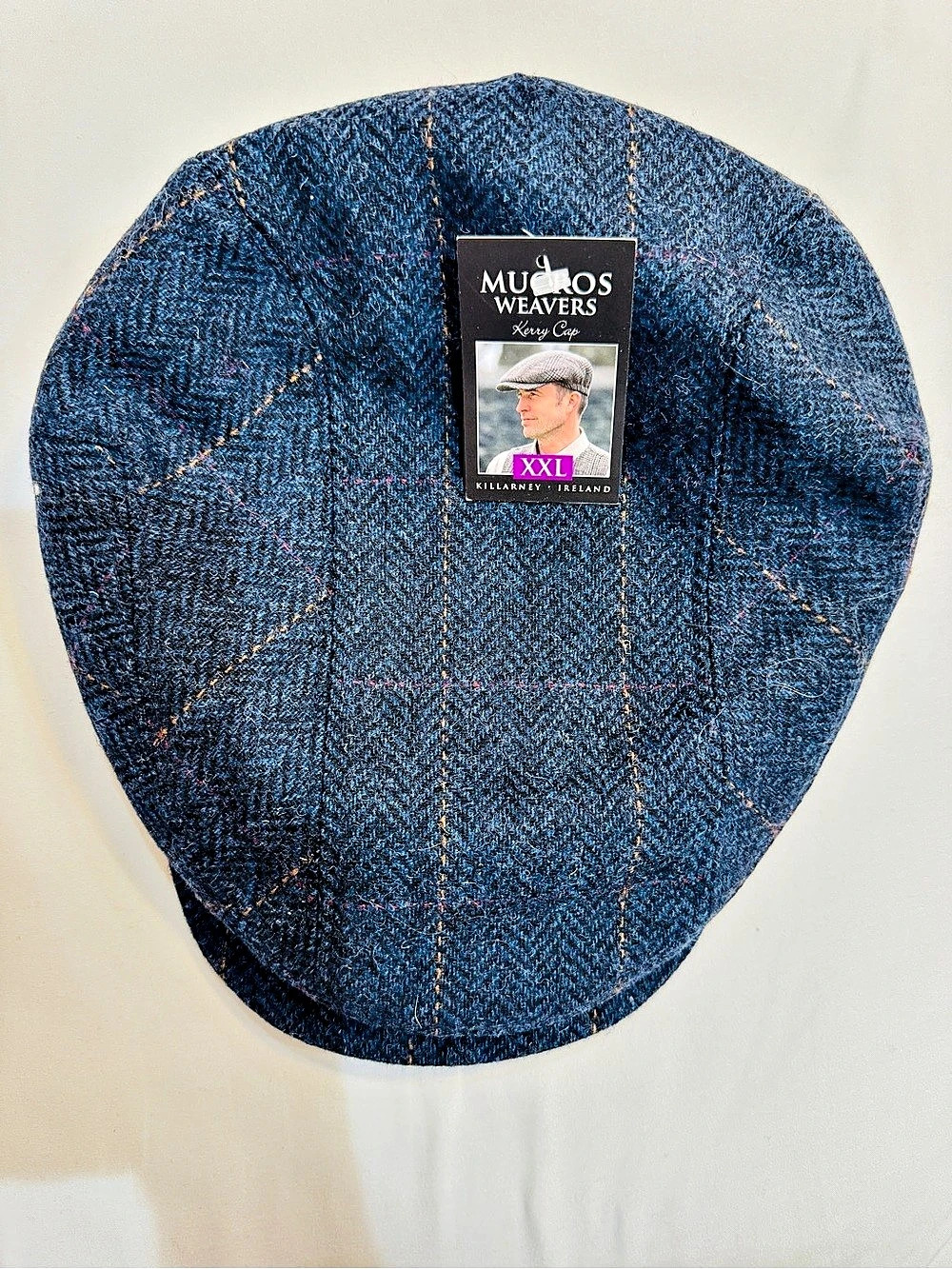 mucros Kerry Men's Plaid Wool Flat Cap XXL NWT